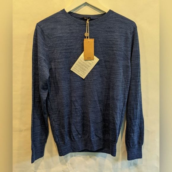 A.P.C. Other - A.p.c. Heathered blue merino wool sweater S BNWT